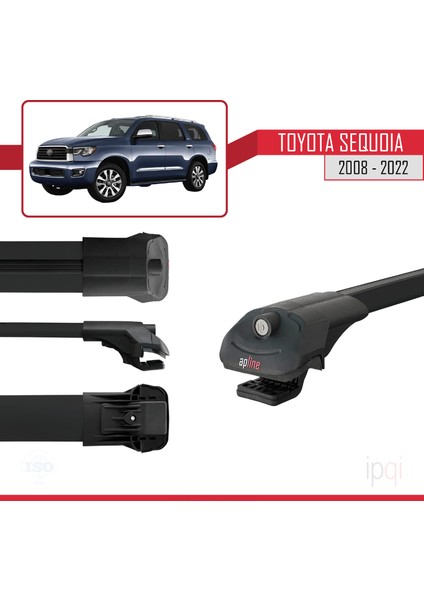Toyota Sequoia 2008-2022 Arası ile Uyumlu Ace-1 Ara Atkı Tavan Barı Siyah 3 Adet modelleri