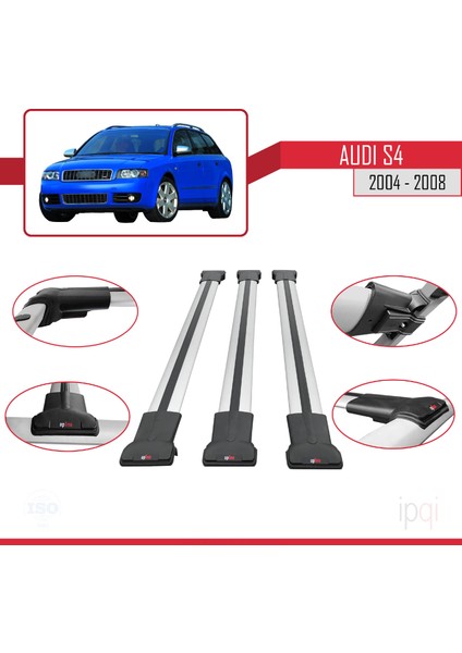 Audi S4 2004-2008 Arası ile Uyumlu Fly Model Ara Atkı Tavan Barı Gri 3 Adet fırsatları