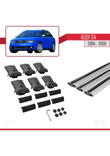 Audi S4 2004-2008 Arası ile Uyumlu Fly Model Ara Atkı Tavan Barı Gri 3 Adet indirimleri