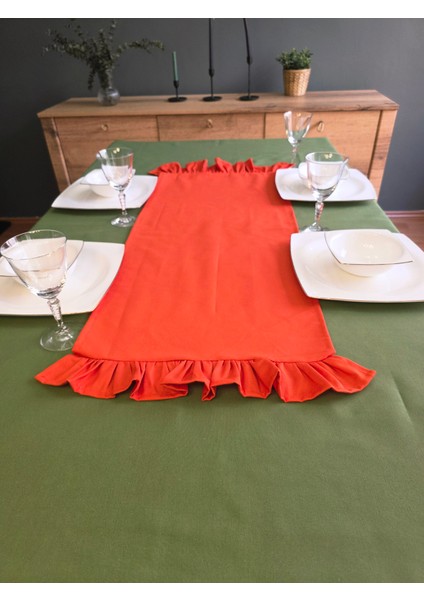 Iki Tarafı Fırfırlı Runner - Sıvı Itici Özlliğe Sahip fırsatları