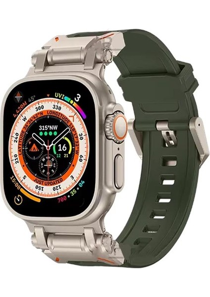 Apple Watch 42-44-45-46-49MM Krd-32 Deri Kordon Yeşil
