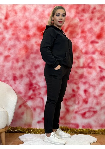 Takım Kadın Kapüşonlu Eşofman Takımı – Içi Kürklü, Cep Detaylı, 3 Renk Spor Şık Günlük fiyatları
