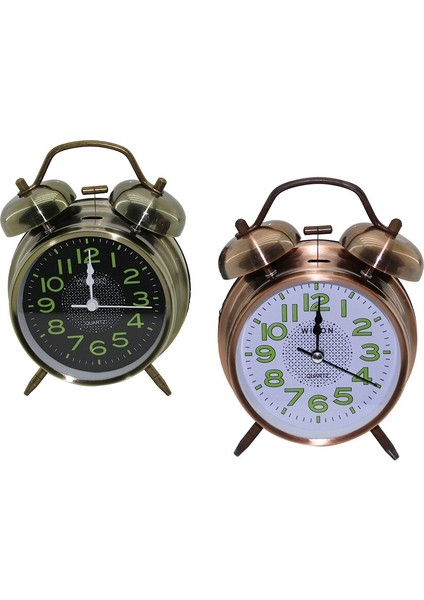 Büyük Masa Çalar Saat Büyük Fosforlu Rakamlar Çap: 10CM (5131)