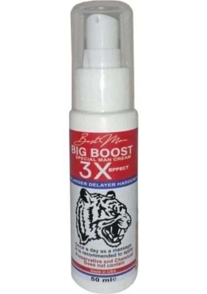 Big Boost Best Man Erkekler Ozel 3xeffect Geciktirme Sertleştirme Büyütme Kremi 50 ml x 1 Adet