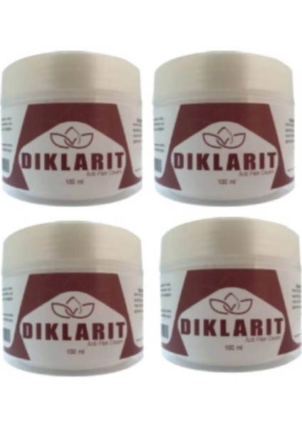 Diklarit Vücut Ağrı Sızı Eklem ve R0MATIZMA Için Bakım-Onarım Kremi 100 ml x 4 Adet