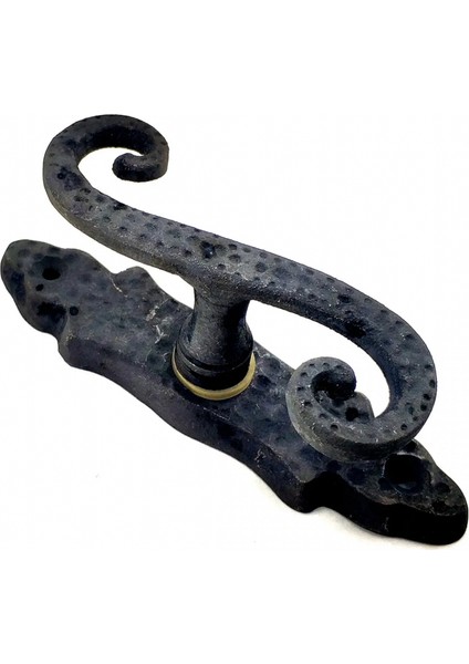 Antika Tarz Dekoratif Pirinç Kıvrık Pencere Kolu - 130X33 Mm, Oksit