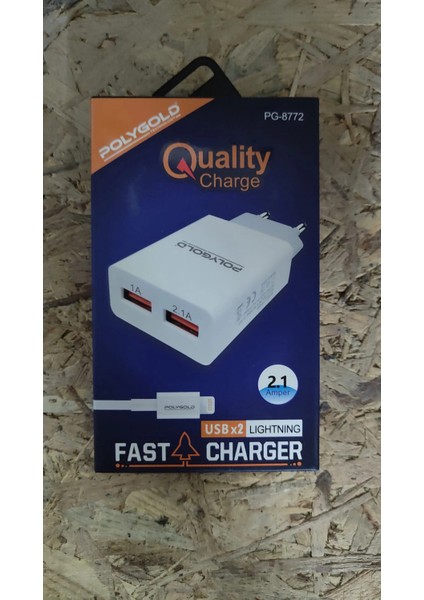 2usb Çıkışlı 5V 2.1A Fast IPHONE Sarj Aleti PG-8772