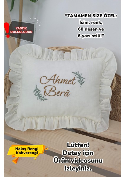 Müslin Yeni Doğan 4katlı Organik %100PAMUK Kişiye Özgü Nakışlı Hastane Çıkış Seti (Dal Modell-2)