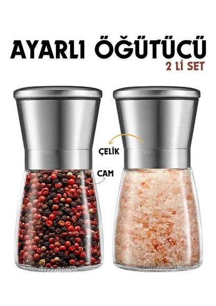 2 Li Baharat Tuz Öğütücü Set Dees Dickerhoof Design