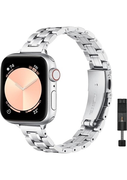 Apple Watch 11-10 42MM 9 8 7 41MM 6 5 4 Se 40MM 38MM Uyumlu 5 Parçalı Bakla Çelik Kordon