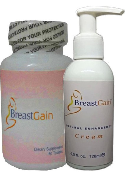 Mucizevi Breastgain Krem 120 ml + Breastgain 60 Lı Caps Kadınlara Özel Boyut Şekillendirici Takım