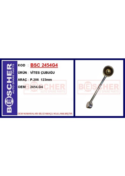 Vites Çubuğu P.206 123MM