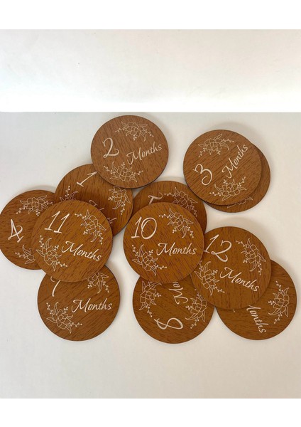 12 Aylık Ingilizce Plak Seti Ahşap Bebek Fotoğraf Kartları Seti Lazer Kesim fırsatları