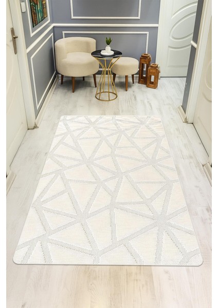 Parlak Kadife Kumaş Dijital Baskı Modern Desenli Dot Kaymaz Tabanlı Halı H1076