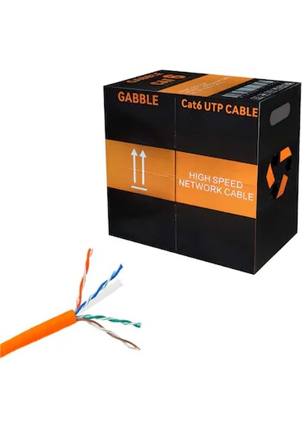 Cat6 Iç Ortam Kablo 305MT 0.57MM Turuncu (GAB-OL305)