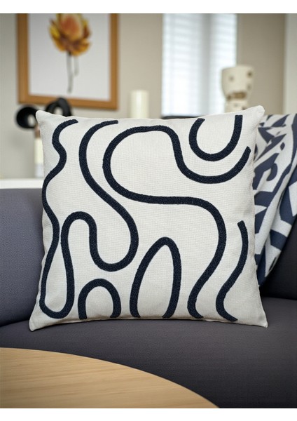 Bohem Tarz Punch Nakışlı Kırlent Kılıfı | 43X43 cm