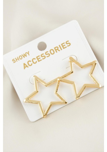 Ds-Derin Yıldız Yeni Sezon Metal Küpe-Sarı