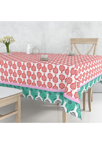 Bereket Narları Desenli Kırmızı Beyaz Yeşil Renkli,Dertsiz Masa Örtüsü fiyatları
