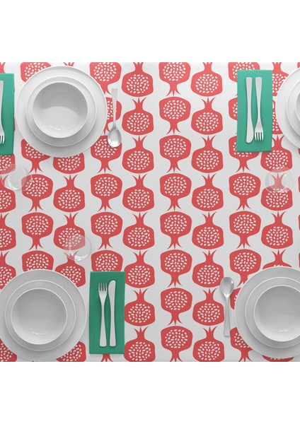 Bereket Narları Desenli Kırmızı Beyaz Yeşil Renkli,Dertsiz Masa Örtüsü modelleri