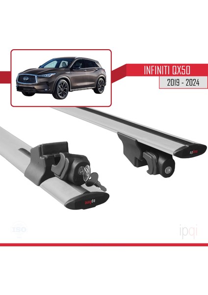 Infiniti QX50 2019-2024 Arası ile Uyumlu Hook Model Ara Atkı Tavan Barı Gri 2 Adet indirimleri