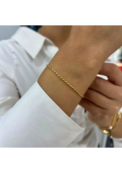 Italyan Lazerli Top Zincir Bileklik - BLK1025