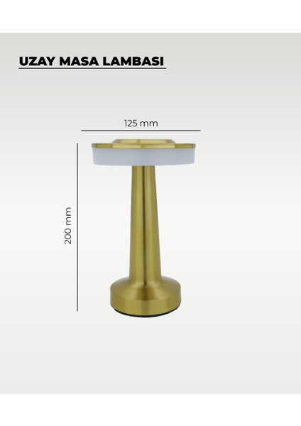 Gold Uzay Masa Lambası - Dokunmatik - 3 Renk Işık fiyatları