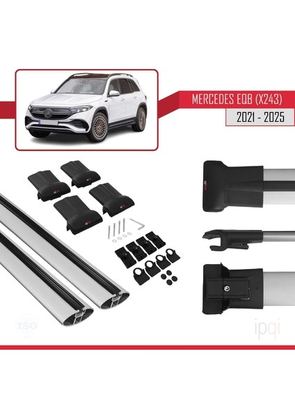 Mercedes Eqb (X243) 2021 ve Sonrası ile Uyumlu Fly Model Ara Atkı Tavan Barı Gri 2 Adet indirimleri