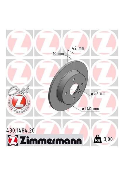 Arka Fren Aynası Astra G 98 - Astra H 04 Merıva A 03 240X10X4DL Dolu 9117771-90498304-24432189