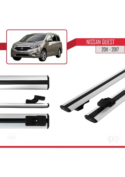 Nissan Quest 2011-2017 Arası ile Uyumlu Basıc Model Ara Atkı Tavan Barı Gri 2 Adet modelleri