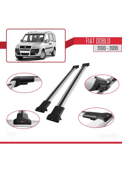 Fiat Doblo 2000-2009 Arası ile Uyumlu Fly Model Ara Atkı Tavan Barı Gri 2 Adet modelleri
