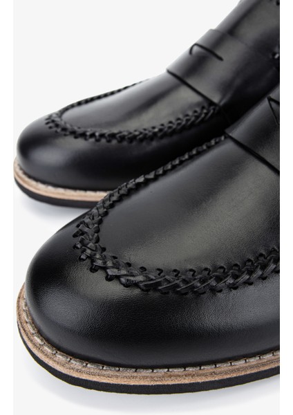 Erkek Hakiki Deri Siyah Loafer Ayakkabı 183 42551 Erk Ayk Y25 Sıyah Dr/orgu modelleri