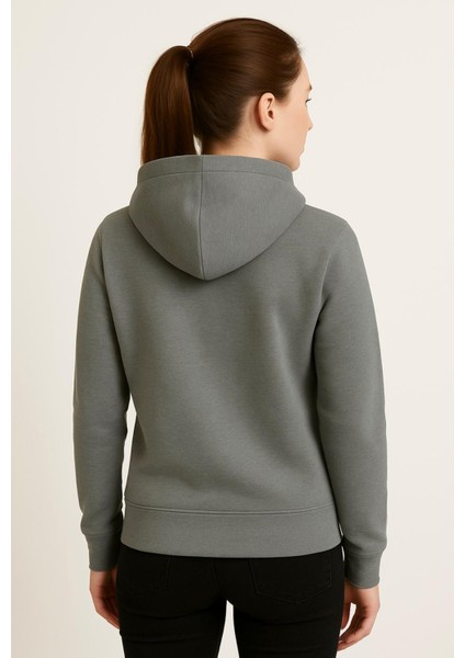 Kadın Gri Kapüşonlu SWEATSHIRT-W1108-K modelleri