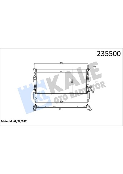 Motor Su Radyatoru Transıt V347 2.2tdcı 2.4tdcı 3.2tdcı 06 Klımalı