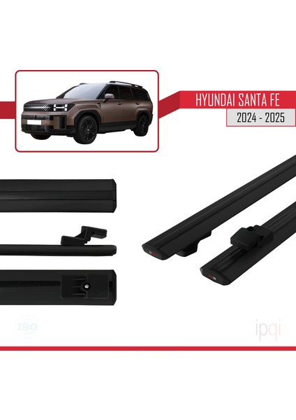 Hyundai Santa Fe 2024-2025 Arası ile Uyumlu Basıc Model Ara Atkı Tavan Barı Siyah 2 Adet modelleri