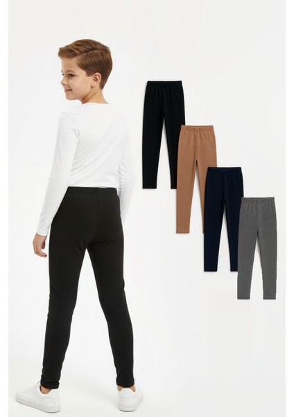 Erkek Çocuk 4’lü Içi Şardonlu Esnek Içlik Tayt ,günlük Spor Rahat Okul Giyim 4'lü Renk Kombini Tayt fiyatları