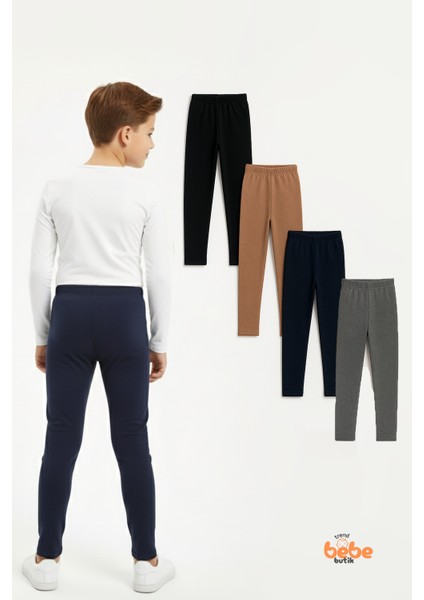 Erkek Çocuk 4’lü Içi Şardonlu Esnek Içlik Tayt ,günlük Spor Rahat Okul Giyim 4'lü Renk Kombini Tayt modelleri