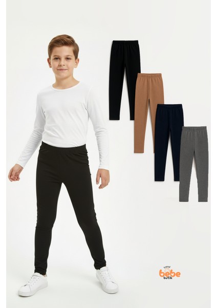 Erkek Çocuk 4’lü Içi Şardonlu Esnek Içlik Tayt ,günlük Spor Rahat Okul Giyim 4'lü Renk Kombini Tayt fırsatları