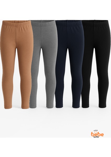 Erkek Çocuk 4’lü Içi Şardonlu Esnek Içlik Tayt ,günlük Spor Rahat Okul Giyim 4'lü Renk Kombini Tayt
