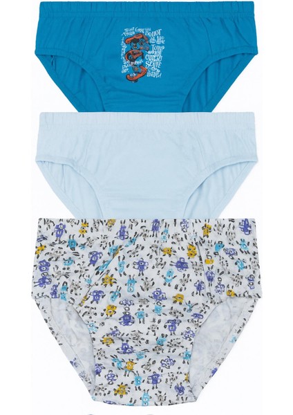 Erkek Çocuk Renkli Baskılı Pamuklu Slip 3'lü Paket Asorti 3050 fiyatları