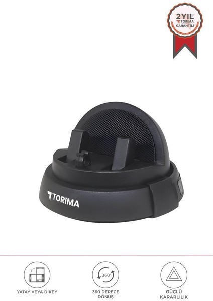 JX-059 Siyah 360 Derece Dönebilen Numaratörlü Güçlü Araç Içi Telefon Tutucu