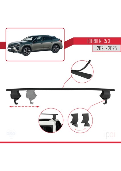 Citroen C5 x (E43) 2021 ve Sonrası ile Uyumlu Ace-4 Ara Atkı Tavan Barı Siyah 2 Adet modelleri