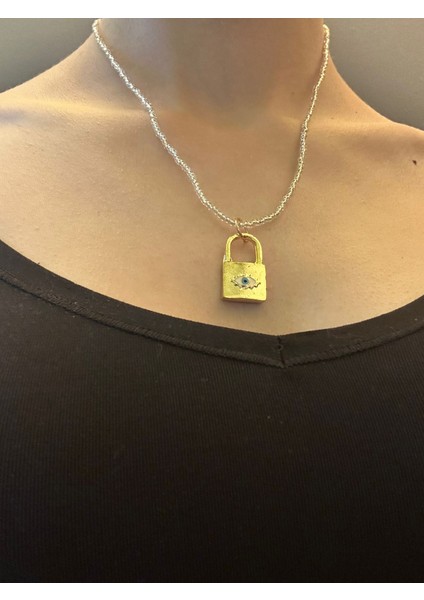 Çelik Kilit Uçlu Kadın Boncuklu Kolye 21 cm fiyatları