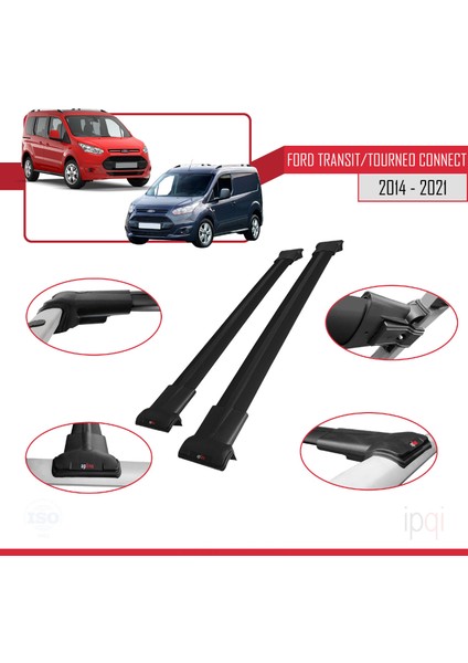 Ford Transit/tourneo Connect 2 2014-2021 Arası ile Uyumlu Fly Model Ara Atkı Tavan Barı Siyah 2 Adet modelleri