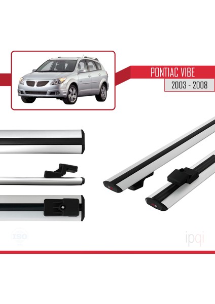 Pontiac Vibe 2003-2008 Arası ile Uyumlu Basıc Model Ara Atkı Tavan Barı Gri 2 Adet modelleri