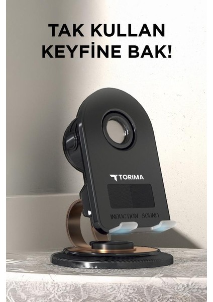 JX-061 Siyah Manyetik Telefon Tutucu Kablosuz Hoparlör Araç Ev Ofis Kullanımına Uygun modelleri