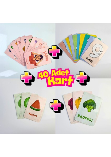 Sayıları, Duyguları, Meyveleri ve Sebzeleri Öğreniyorum – 40 Adet Öğrenme Kartı Seti