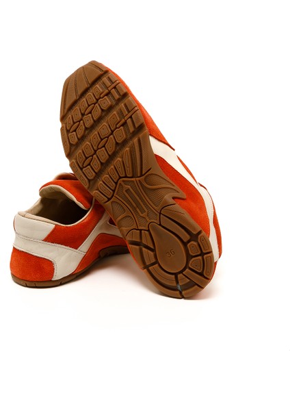 Kadın Sneaker ( Günlük) RC-25Y-187-MIU1005 John May Oranj Süet-Bej Cilt