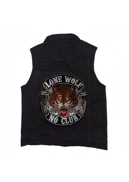 Lone Wolf Motorcu Siyah Kot Yelek