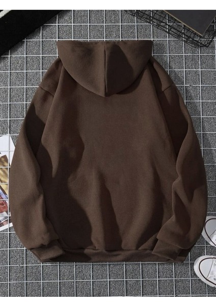 Unisex Kahverengi Kapüşonlu Sweatshirt fiyatları