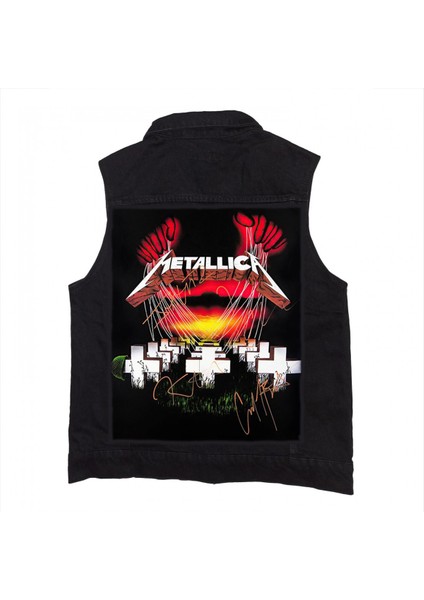 Metallica Master Of Puppets Siyah Kot Yelek